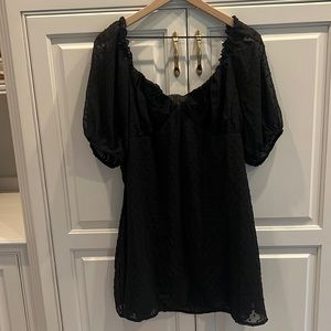 Black Textured Mini Dress